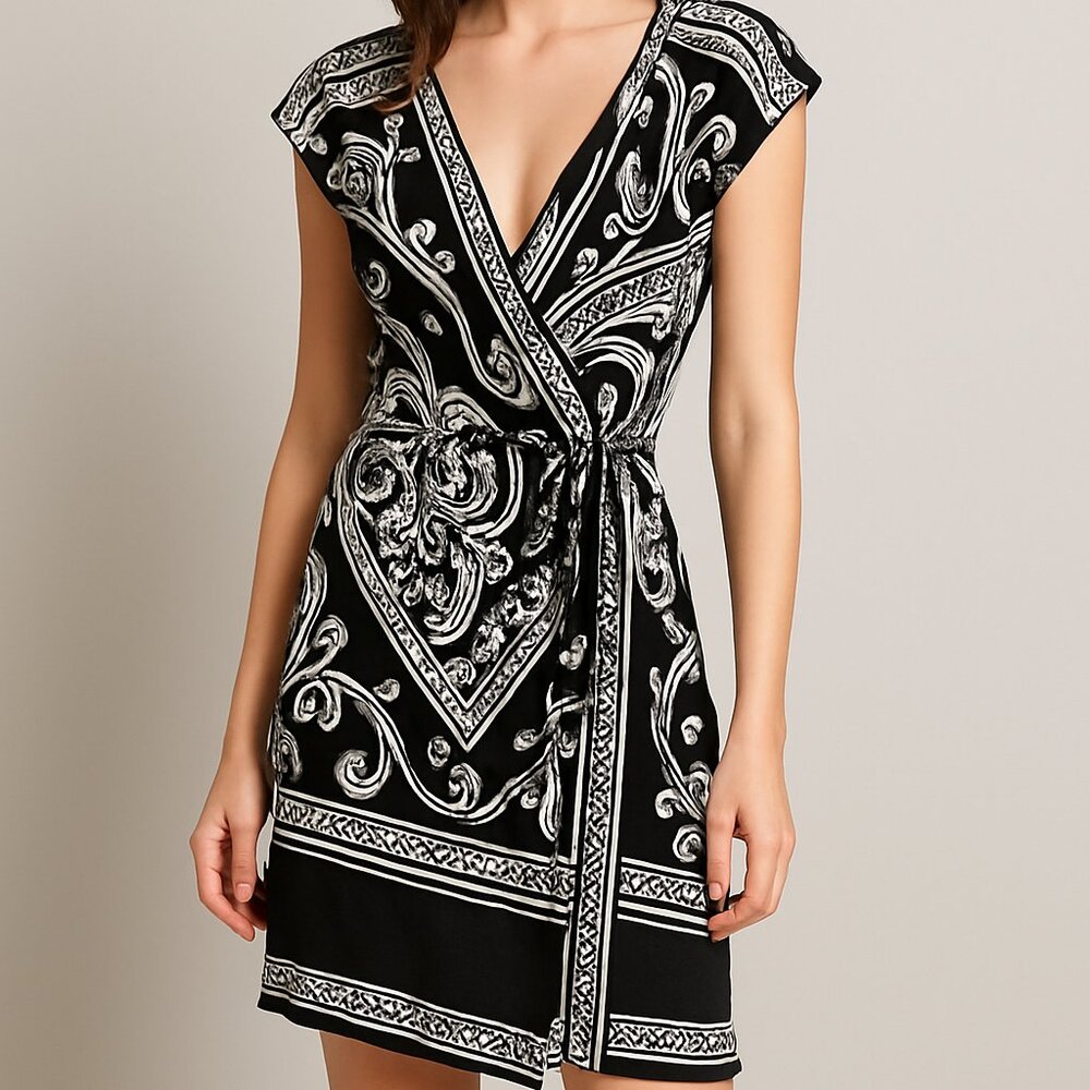 Joyce Leslie Monochrome Swirl Top